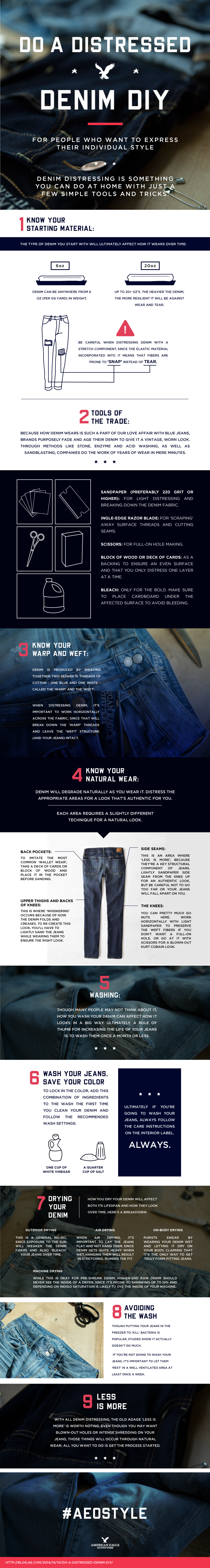 Do a distressed denim DIY - #AEJeans