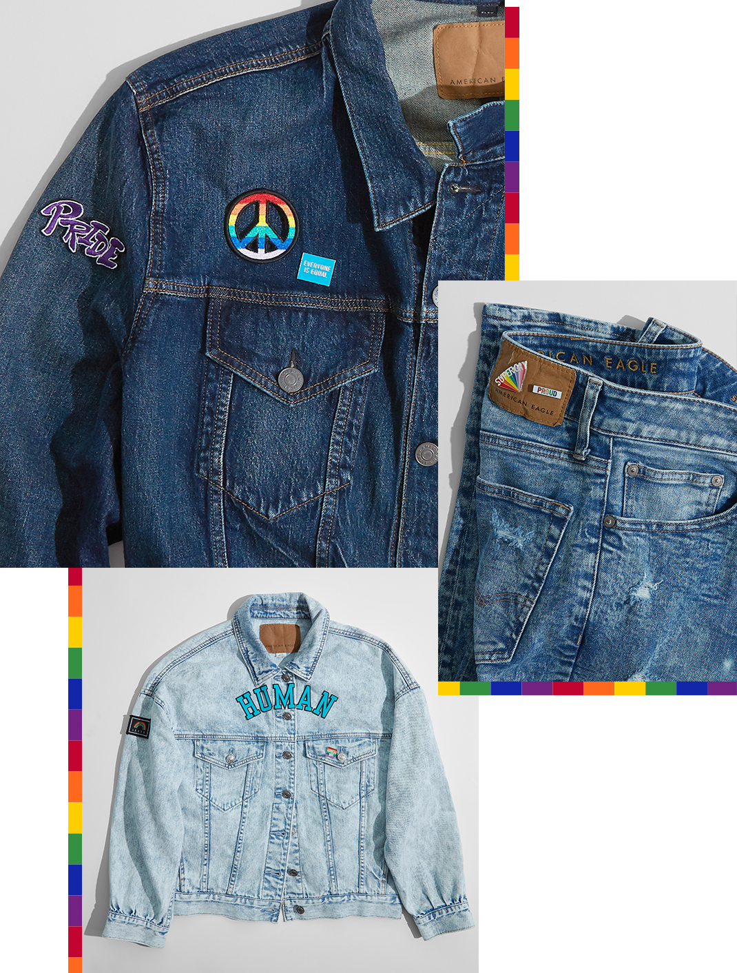 American Eagle Pride Rainbow Patch popular Jeans