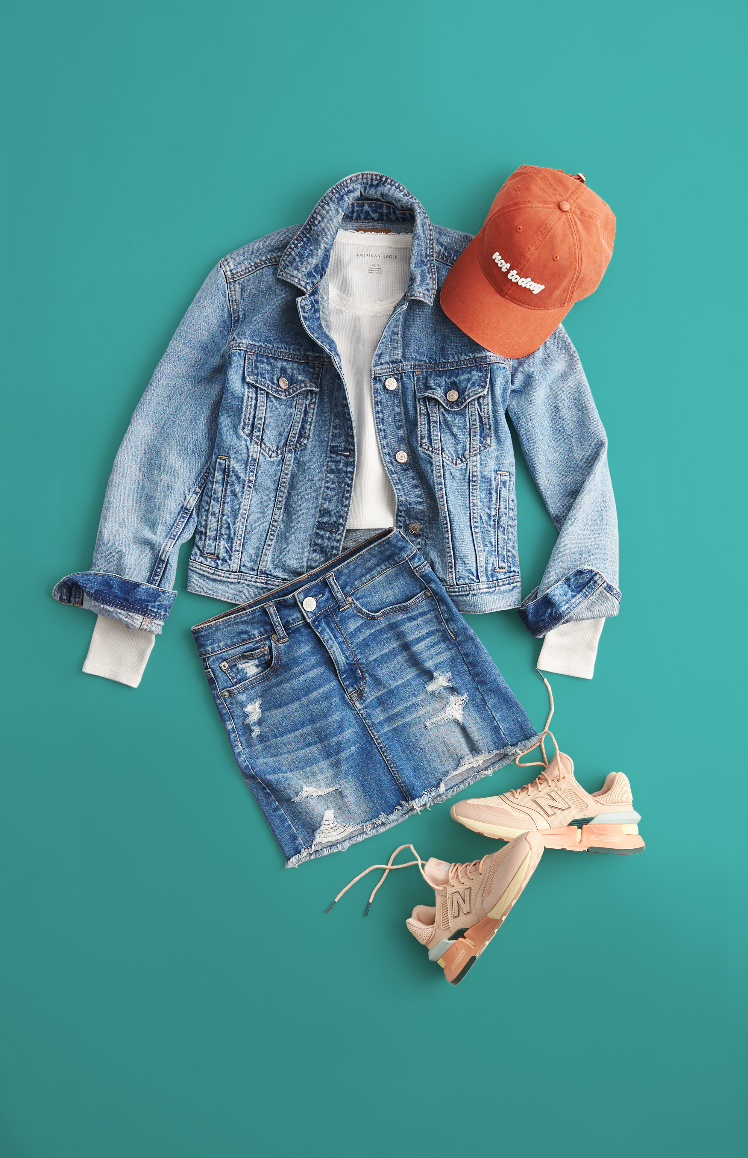 AE Denim Jacket and Denim Skirt